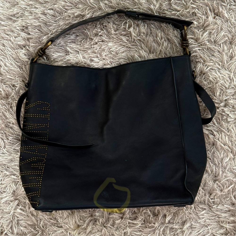 All Saints Nina Studded North-South Leather Tote Bag * Rare!* - Picture 10 of 16